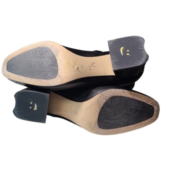 M. Gemi The Corsa Black Leather Ankle Boots Low Block Heel Almond Toe Size 5 - Picture 11 of 12